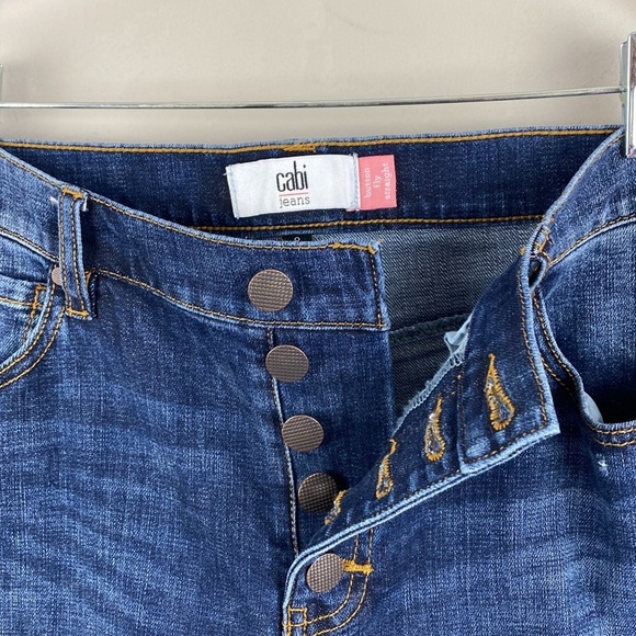 Cabi Womens Button Fly Destructed Straight Jeans Size 8 Distressed Denim - Picture 9 of 15
